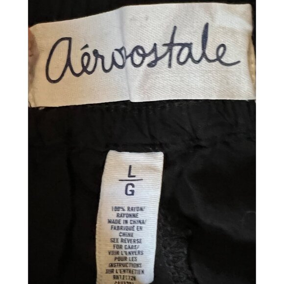 Aeropostale Wide Leg Shorts with Pockets sz Large Black Blue High Waisted - Picture 4 of 11